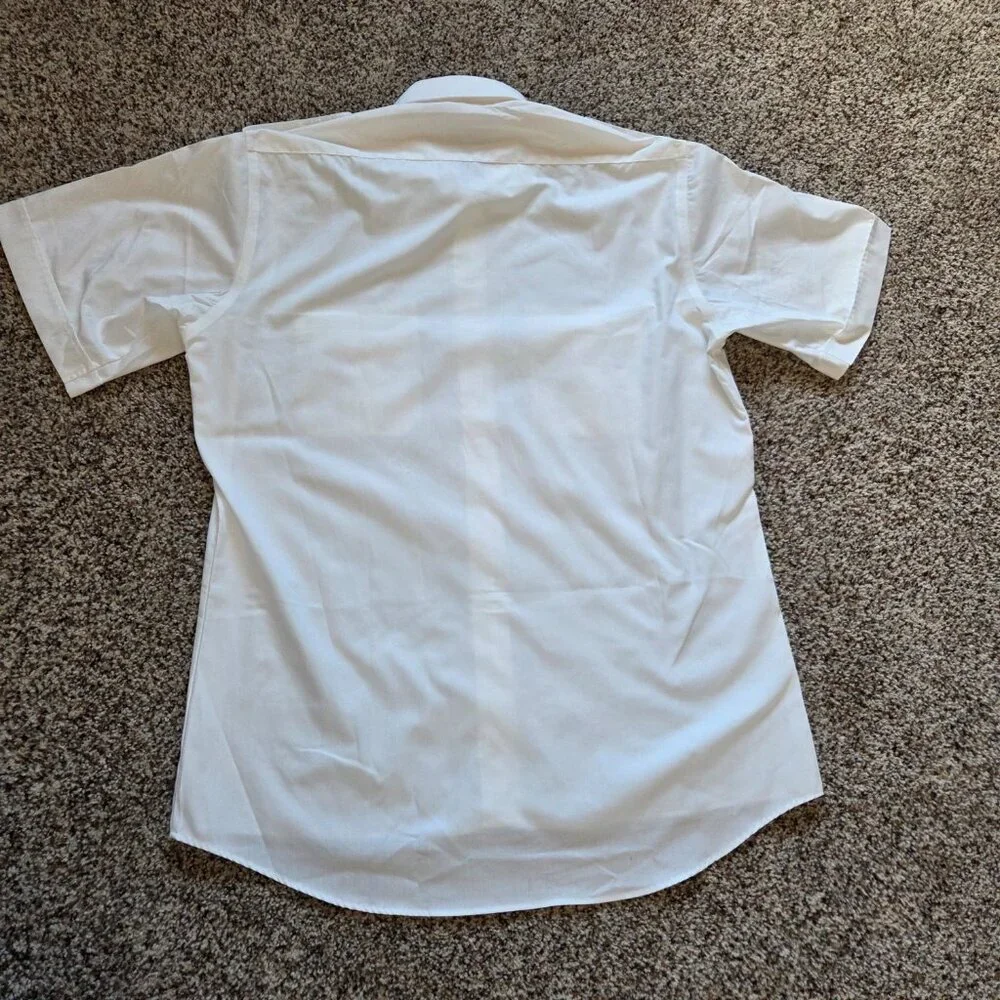 Murphy & Hartelius White Pilot Uniform Shirt Size 17  Cotton Blend Pockets